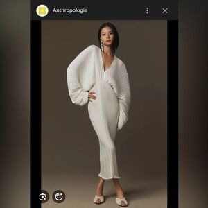 Elegant White Pleated Dress